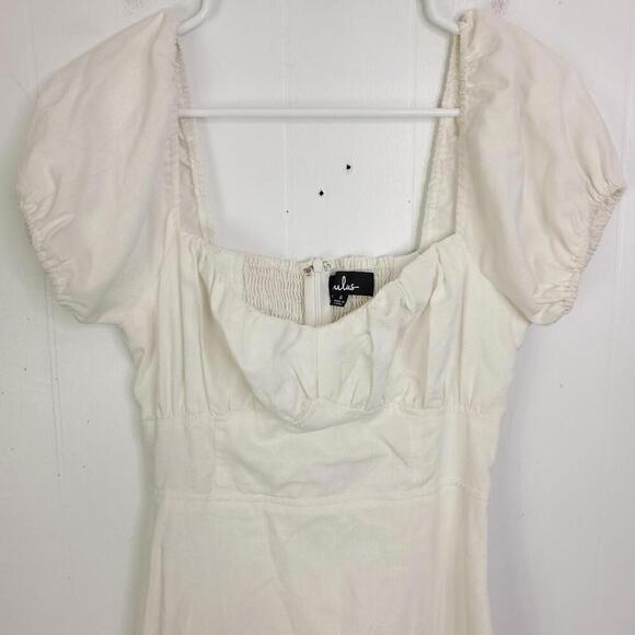 Lulus Dress Womens Small Milkmaid Smocked Back Prairie Bridal Feminine Midi - Picture 2 of 9